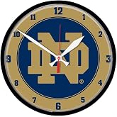 NCAA 2765011 Notre Dame Round Wall Clock, 12.75"