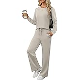 ANRABESS Women's 2 Piece Lounge Sets Casual Travel Outfits Wide Leg Tracksuit Sweatsuits Matching Set 2026 Fall Clothes