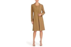 Le Suit Womens Long Coat & Basic Sheath DressSuit - Dress Set