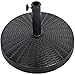 Sundale Outdoor 48LBS Umbrella Stand 20.47'' Bliss Wicker Resin Patio Umbrella Base,Market Metal Heavy Duty Stand Outdoor, Black