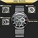 Watch Men’s Fashion Stainless Steel Classic Black Casual Watch With Mesh Band Waterproof Analog Quartz Wrist Watch