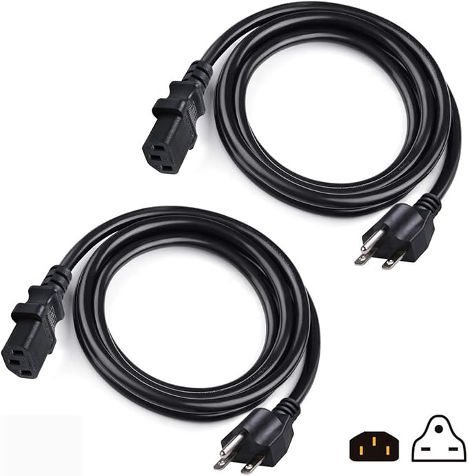 2 Meter (6.6 ft) 14 Gauge 3 Prong Heavy Duty Power Cord