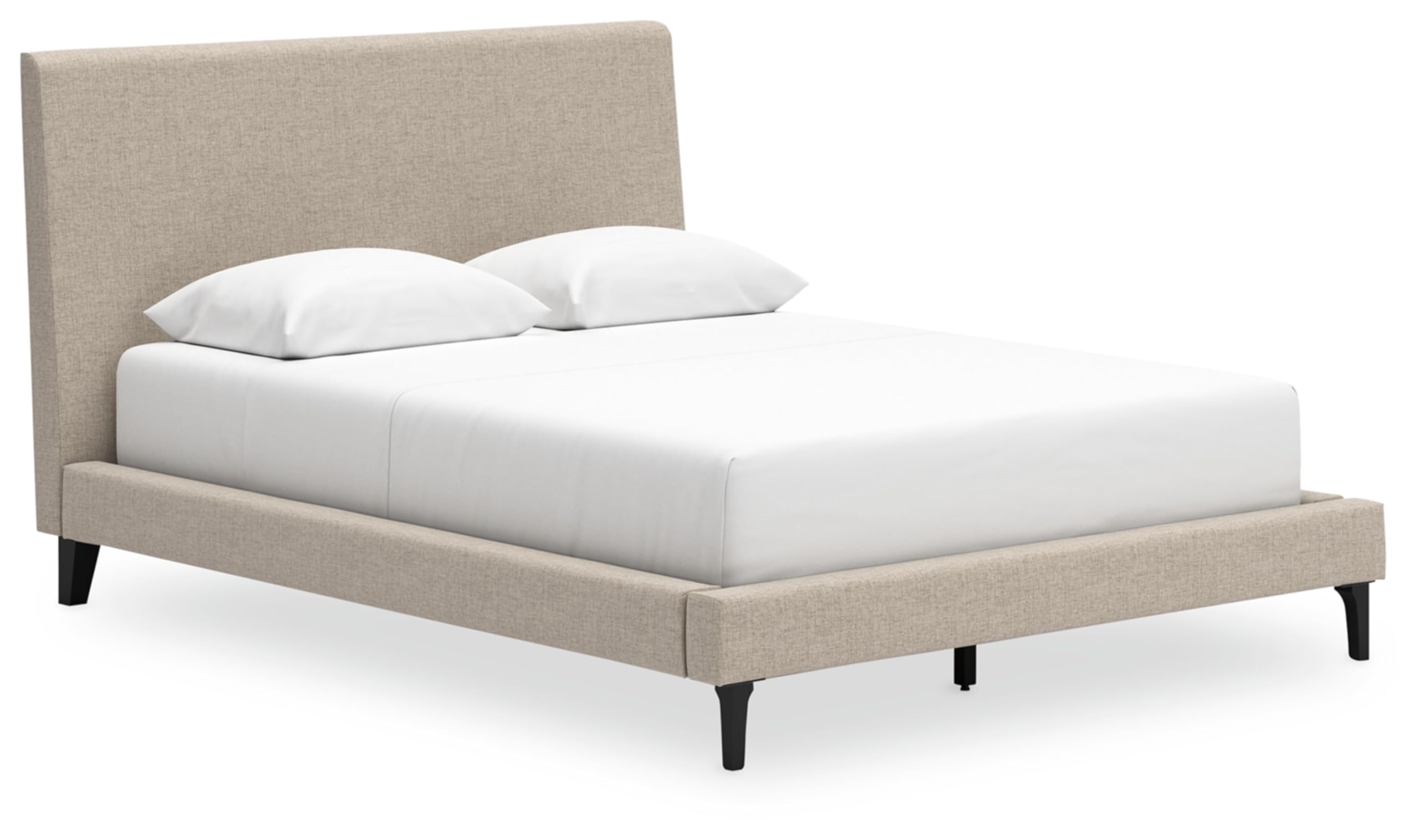 Photo 1 of Signature Design by Ashley Cielden Contemporary Queen Upholstered Platform Bed with Wood Roll Slats, No Box Spring Needed, Gray