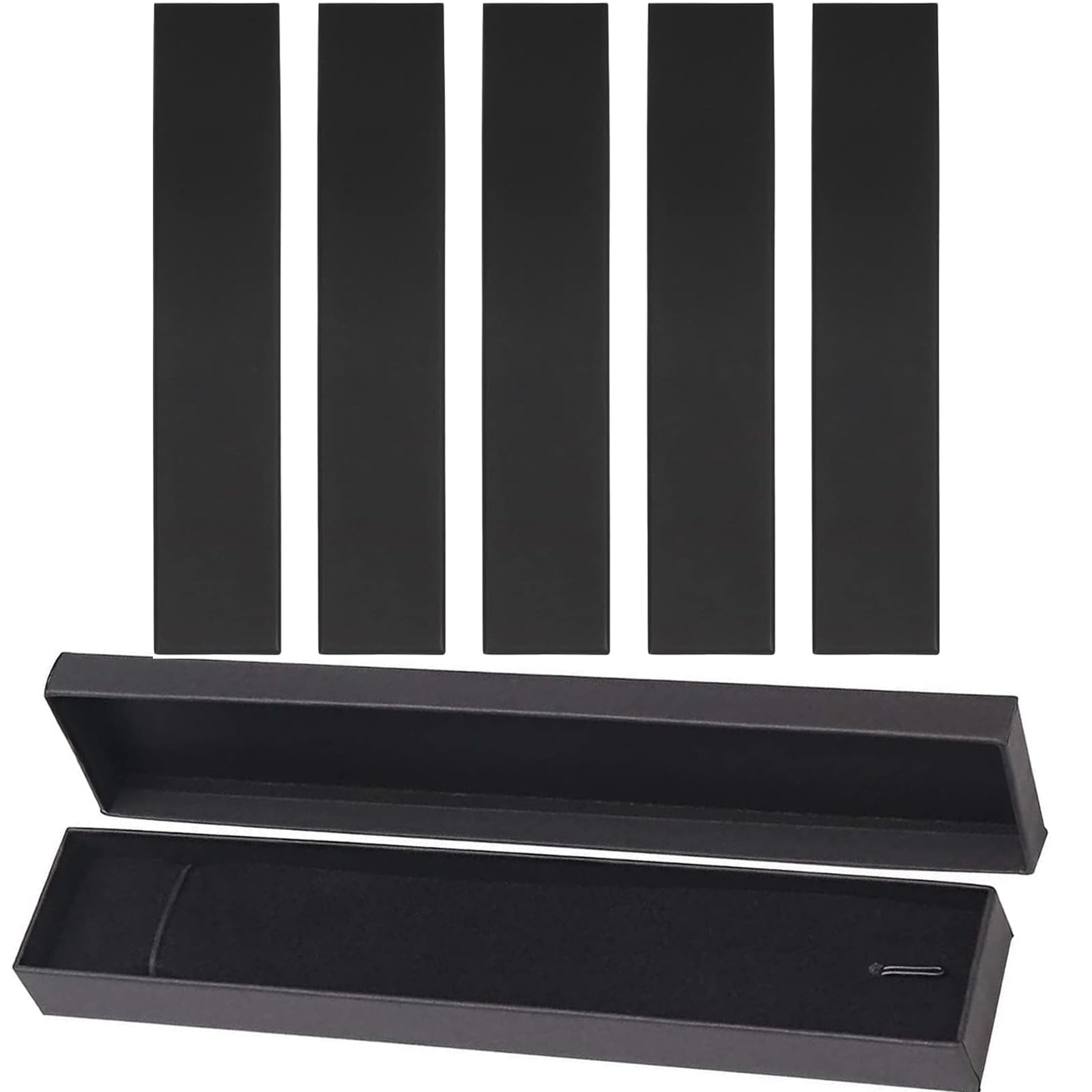 5 Pcs Jewellery Gift Box, Black Kraft Bracelet Gift Box Long Necklace Case Pendant Display Boxes with Lid for Valentine's, Mothers Day, Christmas, Thanksgiving, Wedding, Birthday（4 x 21 x 2cm）