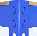 Monster Shop Workbench Garage Table 2 Shelves 90x100x60cm Blue Heavy Duty view 5
