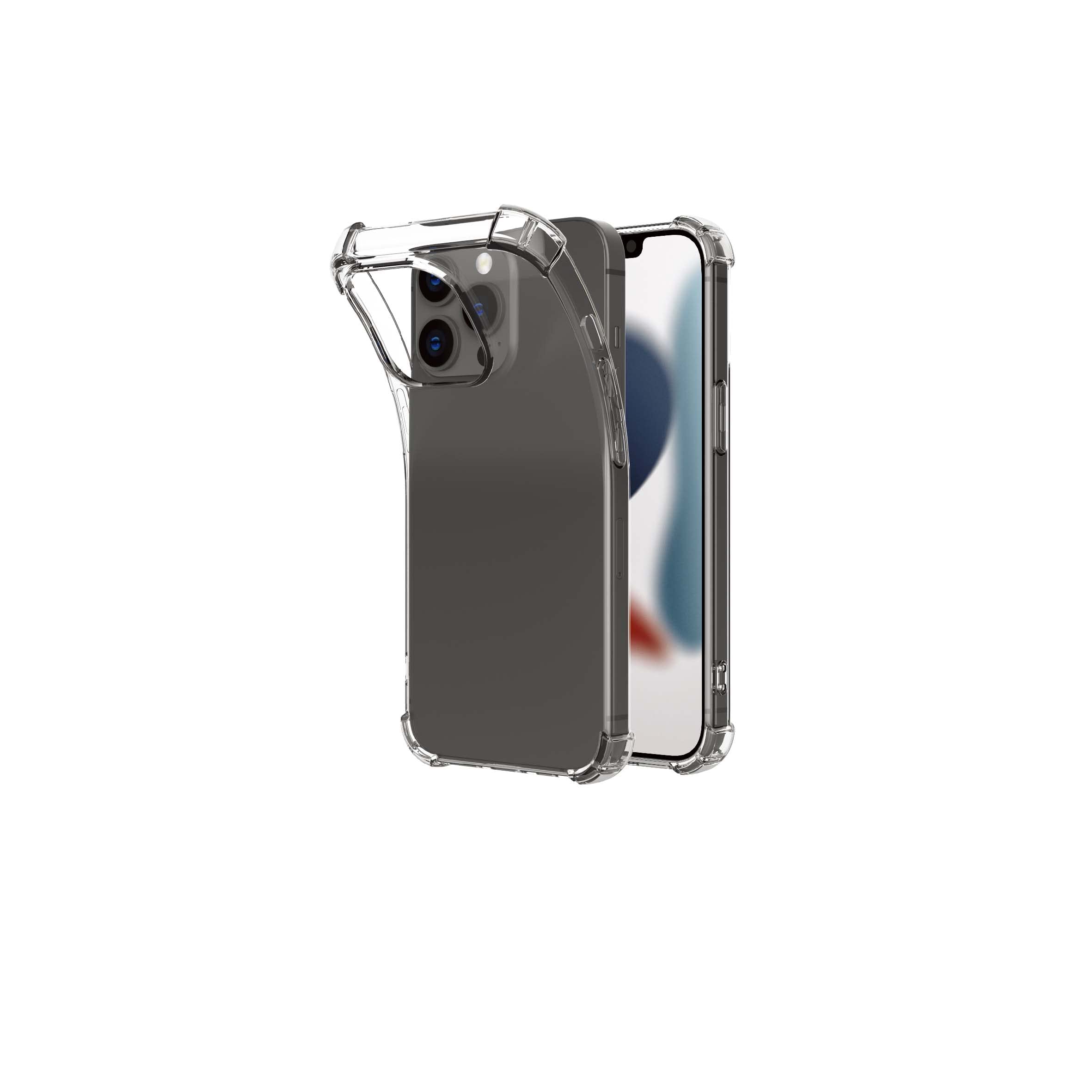 ISIUM Reinforced Transparent Case Compatible with iPhone 13 Pro – Shockproof Silicone Protective Case – Transparent Soft TPU Bumper Case – Smartphone Protection