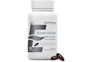 EyePromise Screen Shield All-in-One Eye Vitamin | Omega–3 Fish Oil, Bilberry, Lutein, Zeaxanthin, Vitamins A, C, B12, Zinc | 30 One-A-Day, Easy-Swallow Softgel Capsules