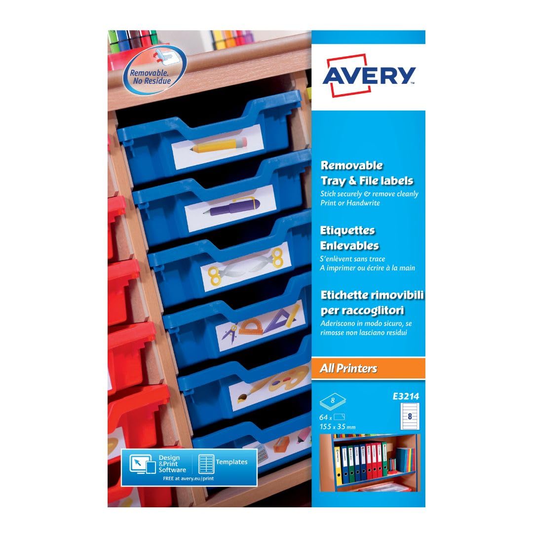 Avery E3214 Removable Multi-Purpose Tray and Filing Labels