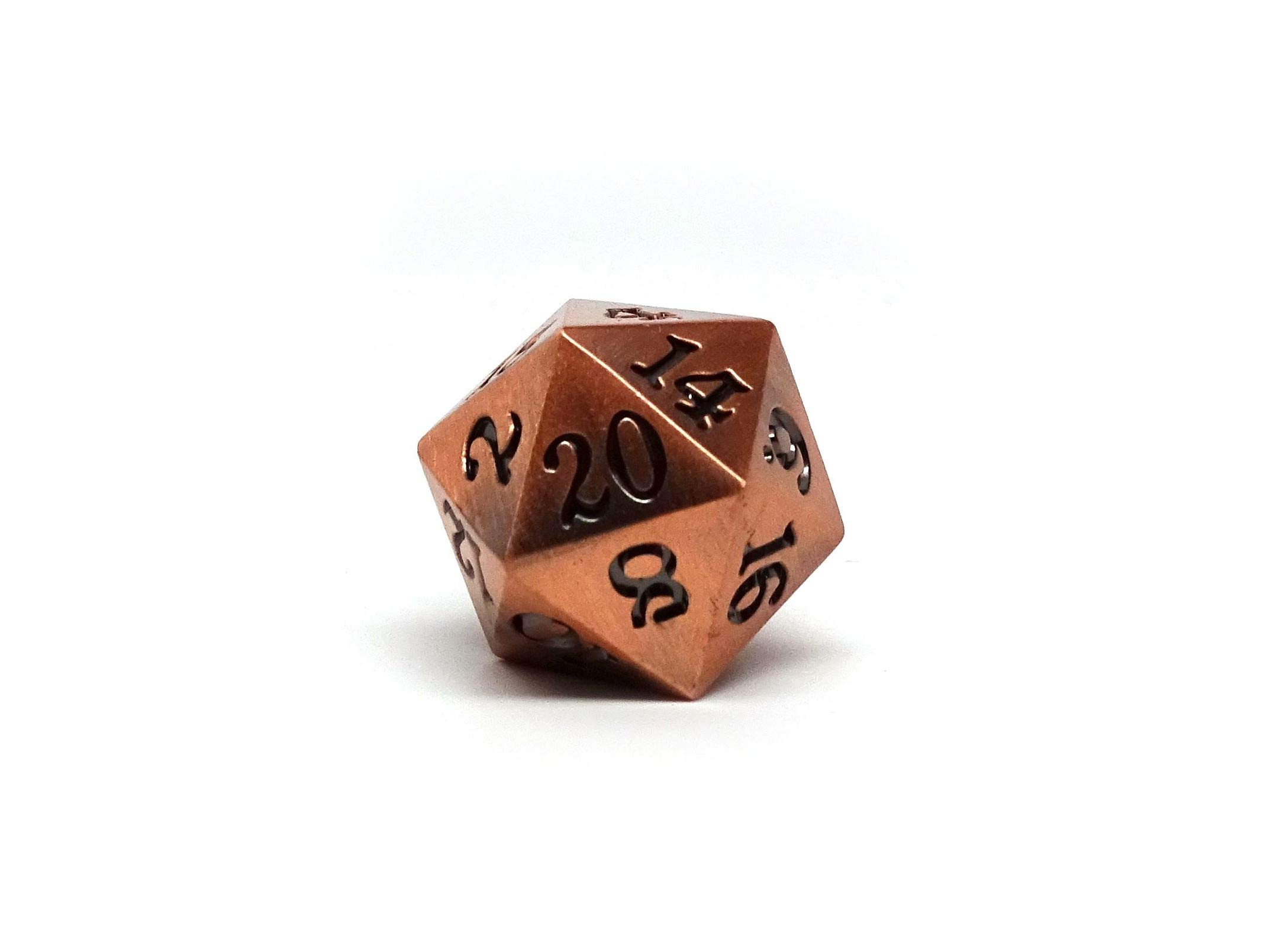 Legendary Copper Metal D20 Dice - Single 20 Sided