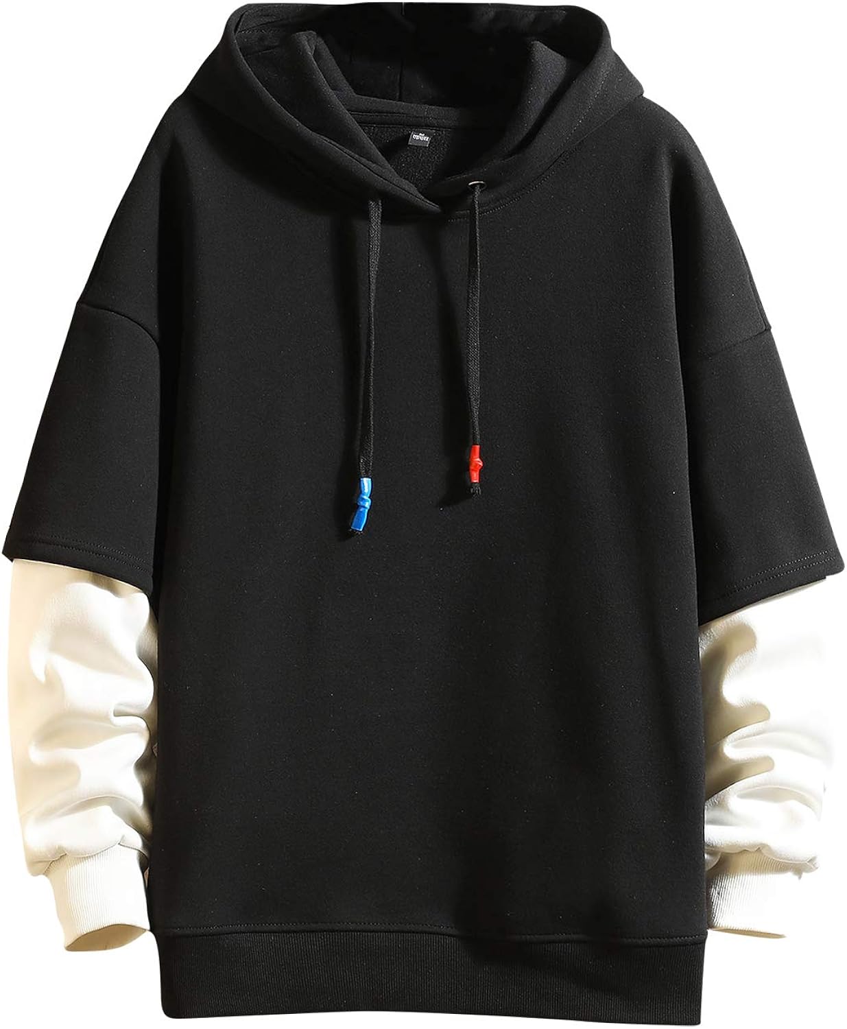 Fashion Hoodies Men's Color Block Pullover ONeck Hooded Sweatshirt