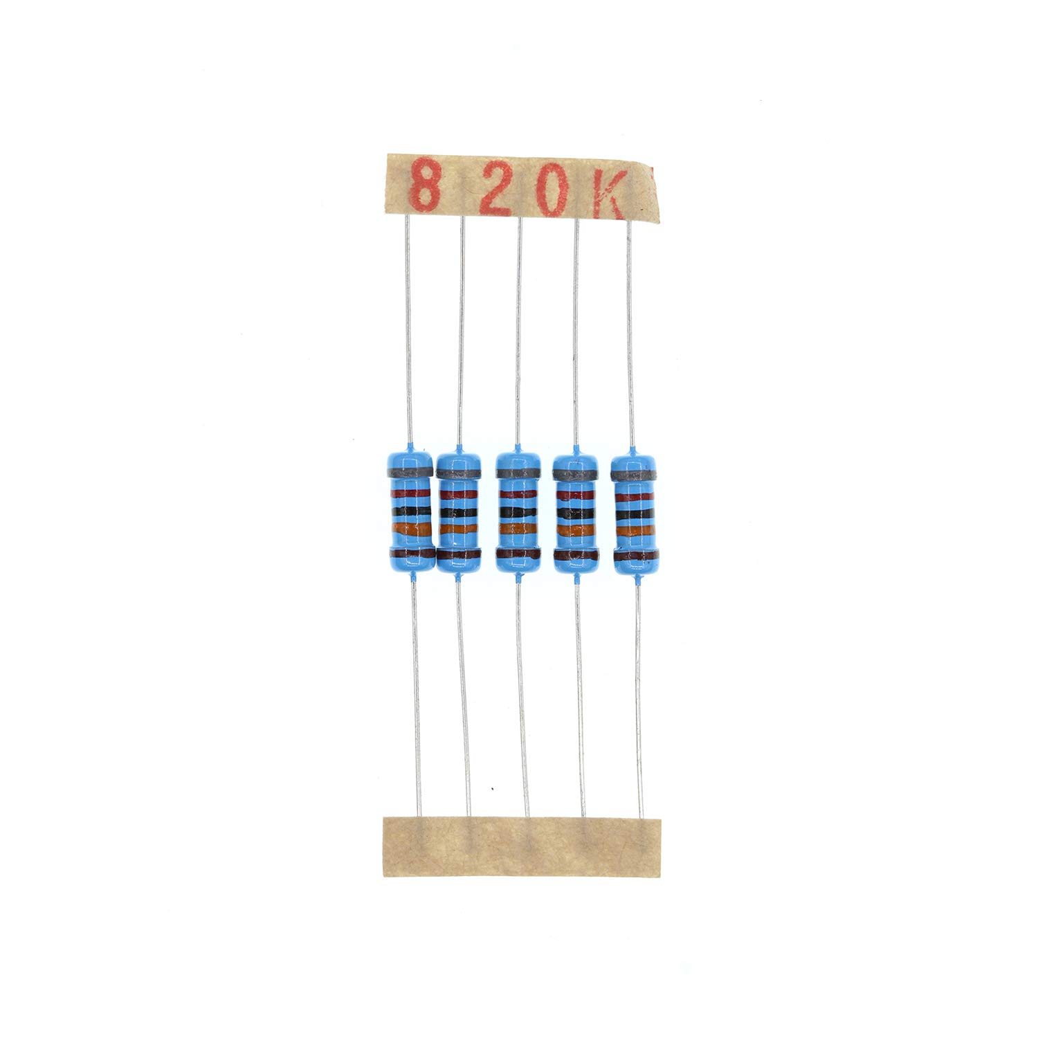 HUABAN 100PCS 1 Watts 1W 820K Ohm 1% Metal Film Resistor