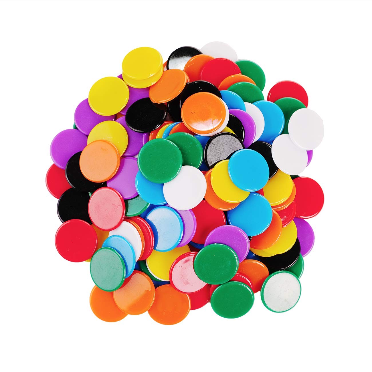 FINGOOO 160 pieces Colored Counter Bingo Chips Leaning Resource Plastic Markers for Kids Math Counting Education
