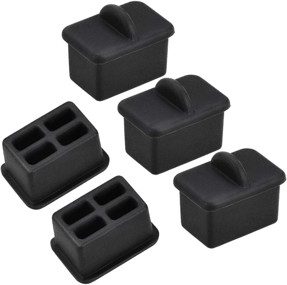sourcing map 5pcs SFP-A Silicone Protectors Port Anti Dust Cap Cover Black