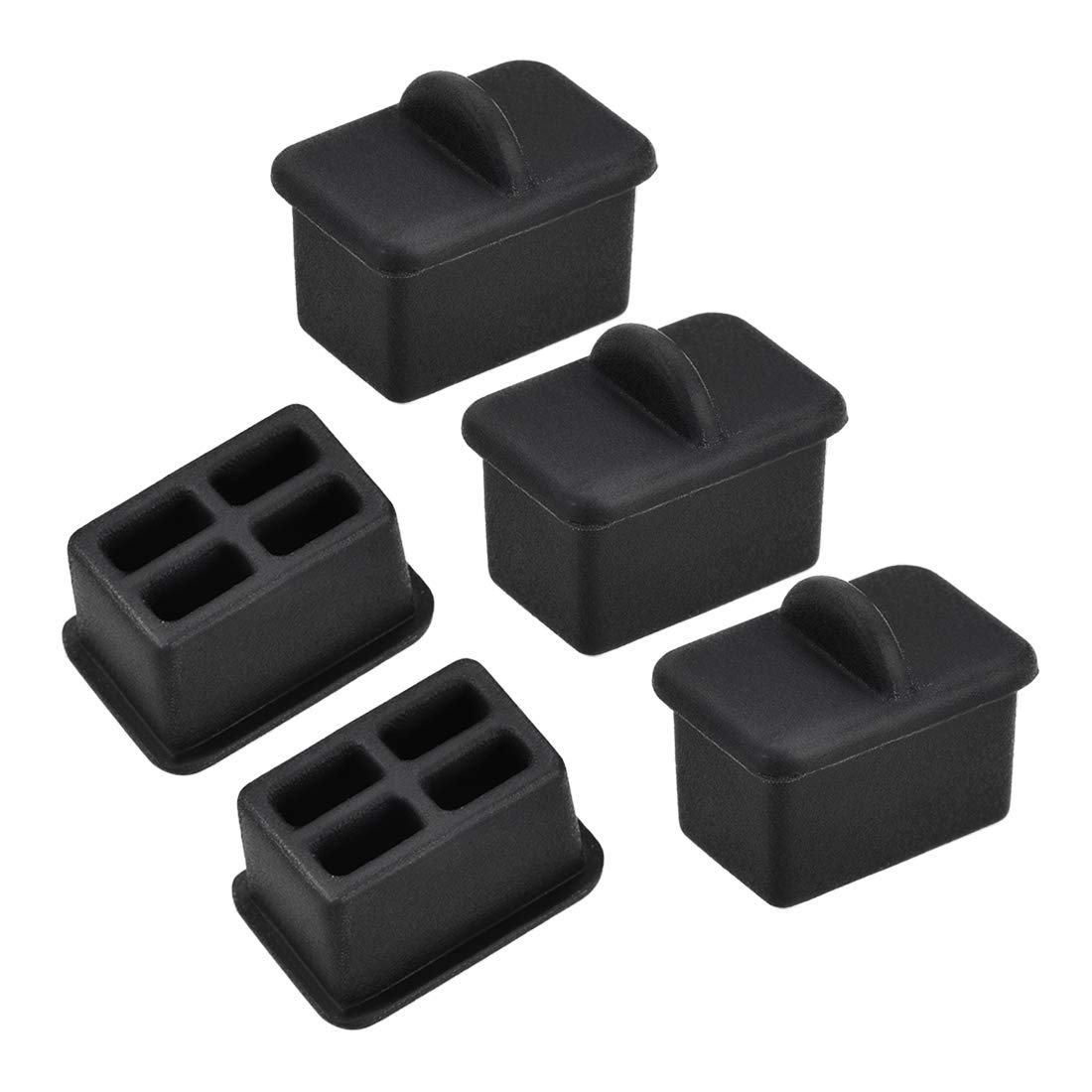 sourcing map 5pcs SFP-A Silicone Protectors Port Anti Dust Cap Cover Black