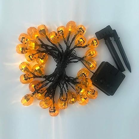 Wangjunxiu Solar Lichterketten Wasserdicht Outdoor Solar Kurbis Garten Fee Licht Lampe 30 Led Halloween Weihnachtsgarten Dekoration Lichter 21ft Warm Weiss Halloween Lichterketten Amazon De Beleuchtung