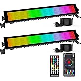 LED Stage Wash Light Bar 2Pack: 16" 48W RGBCW Wash Lights - APP & Remote Control - IP66 Waterproof - Timing & Music Sync - Uplighting for Events Outdoor Indoor Party Wall Washing Garden Landscape
