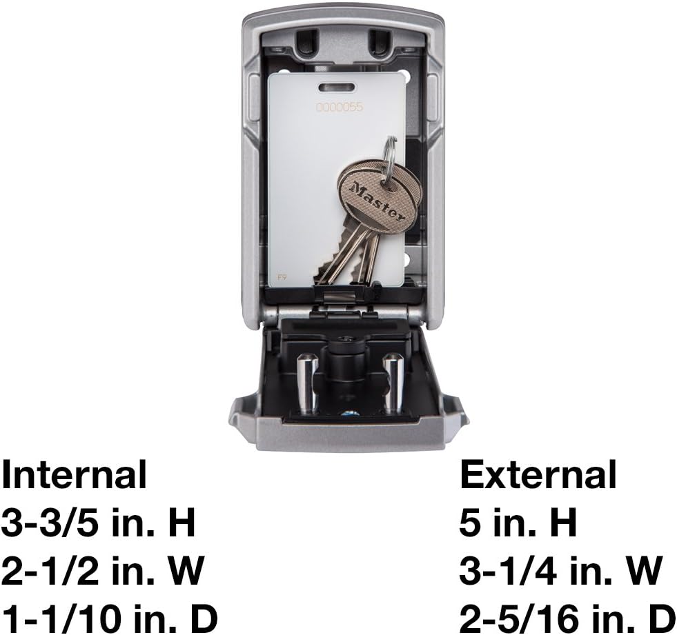 Master Lock Lock Box, Electronic Wall Mount Key Safe with Personal Use Software Platform, 3-1/4 in. Wide, 5441D: Home Improvement