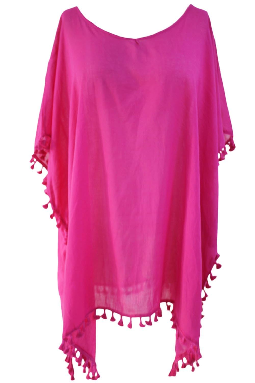 boldgal women's one piece tassel cover-up (pink)