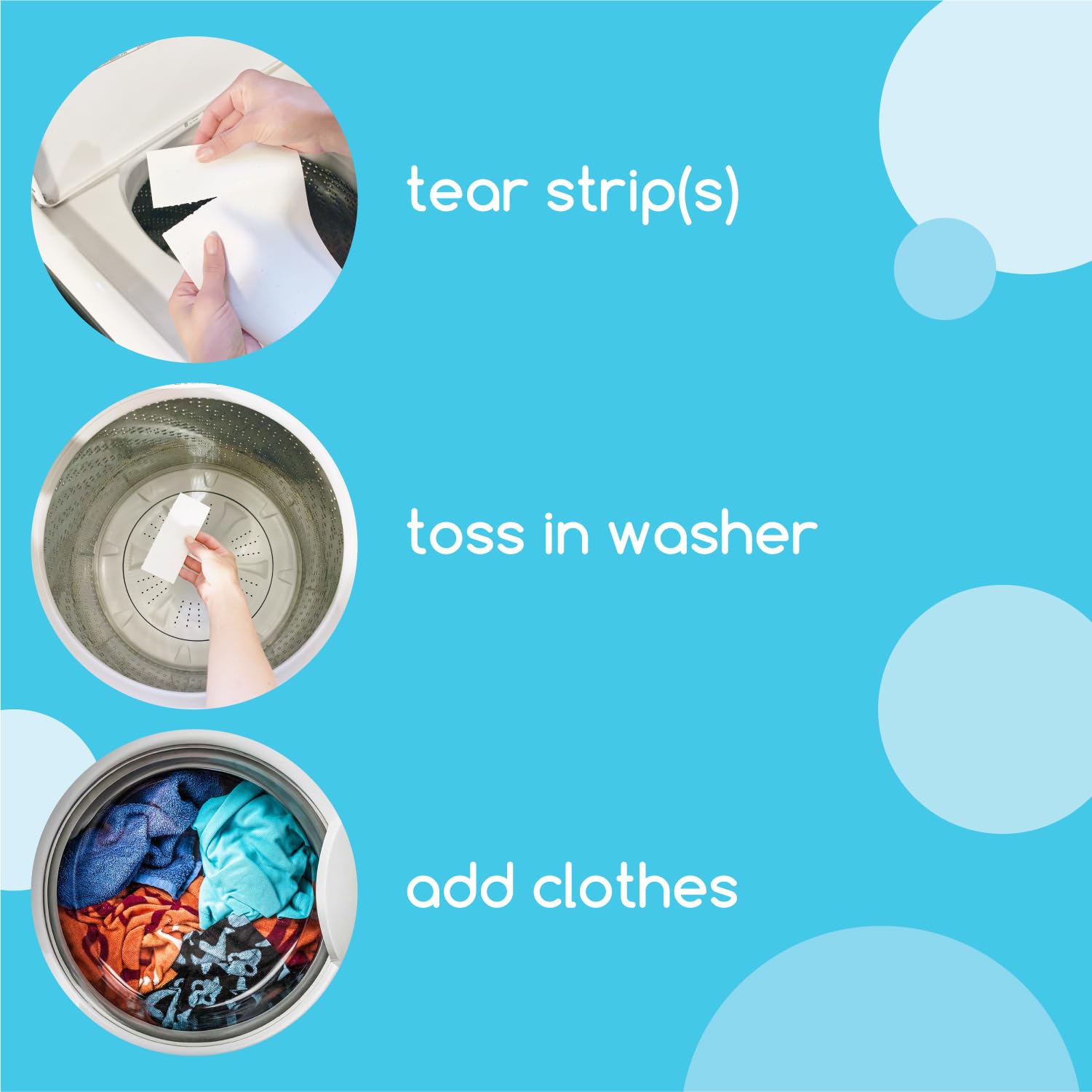 Laundry Detergent Strips [32 strips] - Free & Clear - Eco-friendly, Hypoallergenic. Travel friendly. Dissolvable Strips.