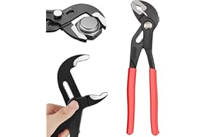 NPENGHUI Adjustable Water Pump Pliers 7" Groove Joint Pliers V-Jaw Quick Adjust Tongue and Groove Pliers with Push-Lock and C