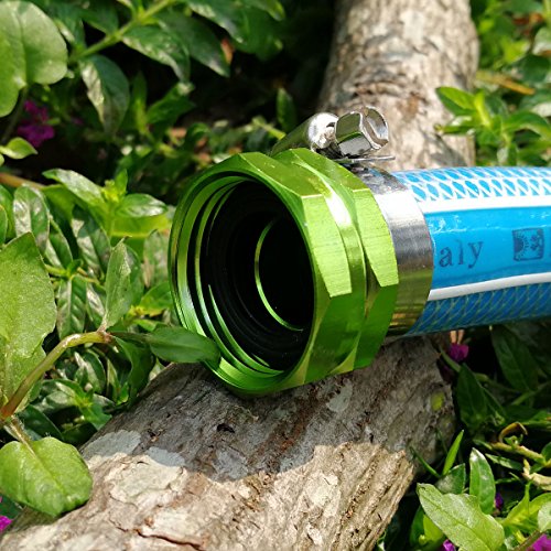 PLG Garden Hose Repair Connector with Clamps,Green,2 Male + 2 Female