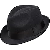 Home Prefer Men's Wool Felt Winter Hat Short Brim Fedora Hat