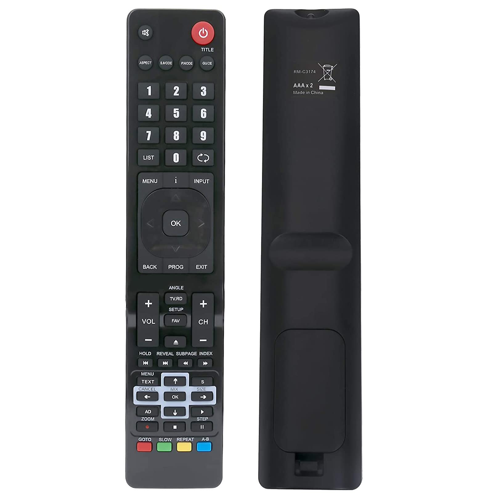 VINABTY RM-C3174 Replacement Remote Controls Applicable For JVC TV Compatible Models LT-22C540 LT-24C340 LT-32C350 LT-32C351 LT-40C550 LT-40C551 LT-55C550 LT-24C341 LT-32C340 LT-42C550 LT-49C550