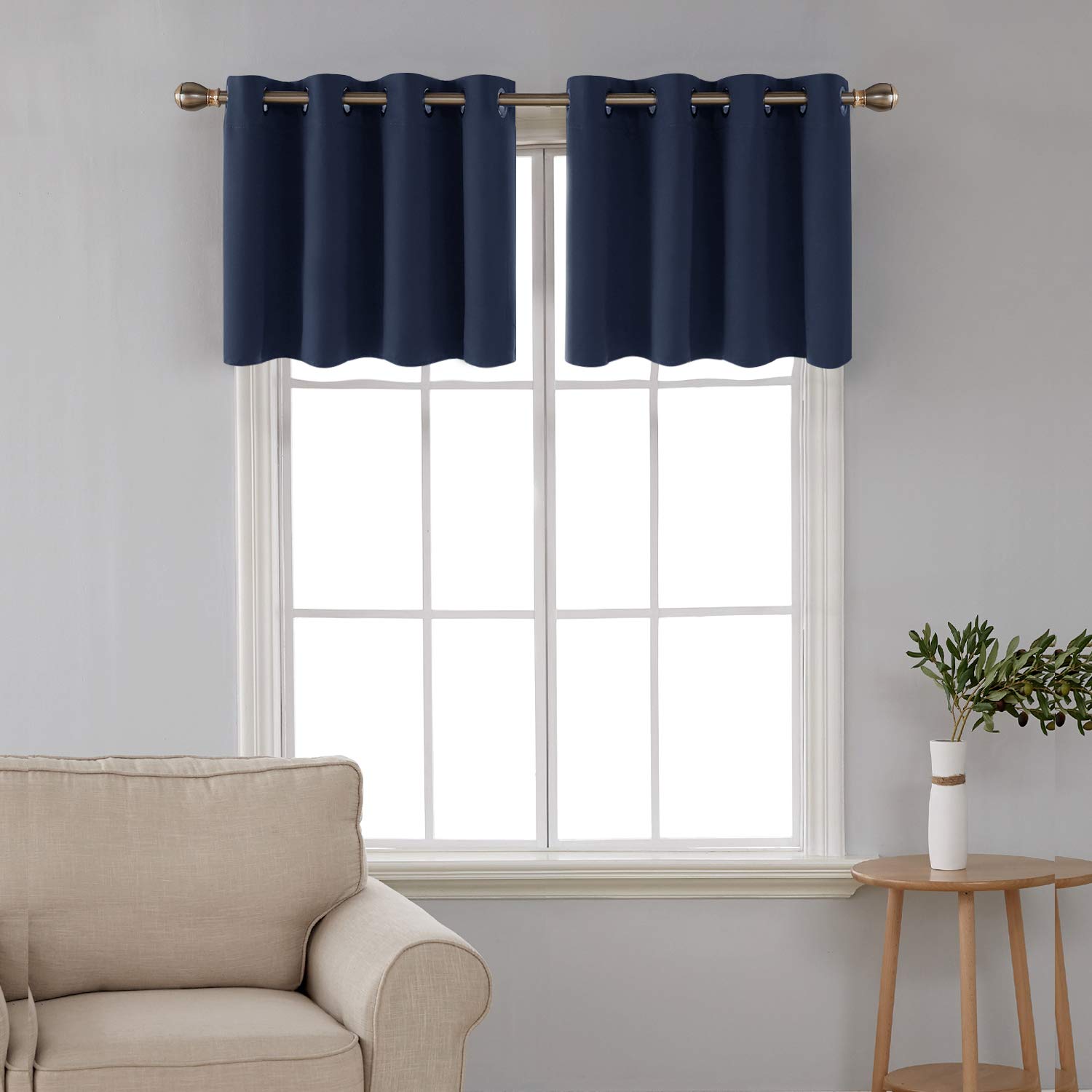Window Treatments Deconovo Navy Blue Valances For Window Kitchen