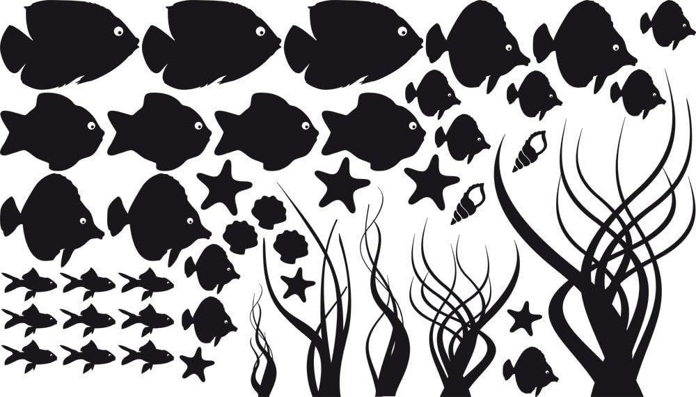 GRAZDesign Bad Deko Tattoos Klebefolie Aquarium, Fliesentattoo maritim