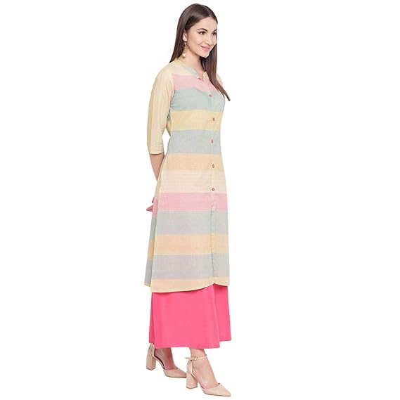 Women's Cotton Printed Kurta With Palazzo Set
