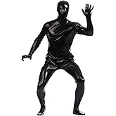 Aniler Men's and Women's Metallic Shiny Zipper Zentai Stretchy Costume Cosplay Full Bodysuit