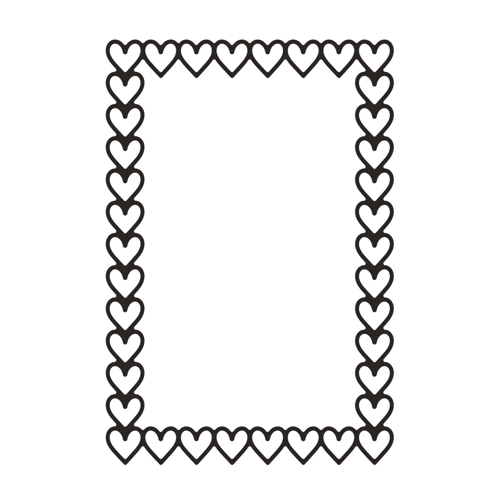 Vaessen Creative Handwerk Stanzschablone Zum Basteln, Rahmen aus Herzen, Erstellen komplexer Designs für Scrapbooking, Kartenherstellung und andere Papierprojekte, Silber, 7 x 10,3 cm, Silver