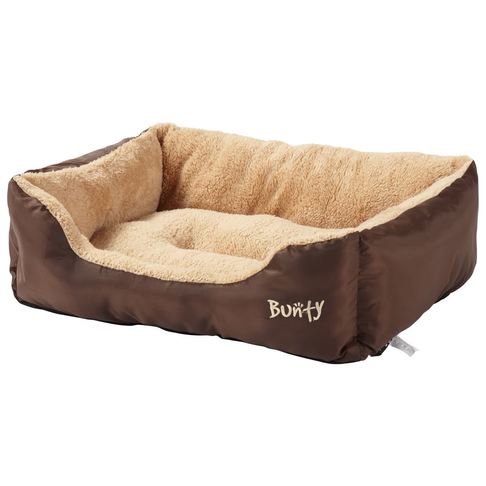 Bunty Deluxe Soft Washable Dog Pet Warm Basket Bed Cushion with Fleece Lining - Made in the UK - Brown XX-Large