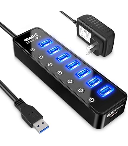 Kensington UH7000C Hub USB 3.0 7 Porte &ndash; Alimentato 4A 20W, Portatile, Colore Nero, K39123AM