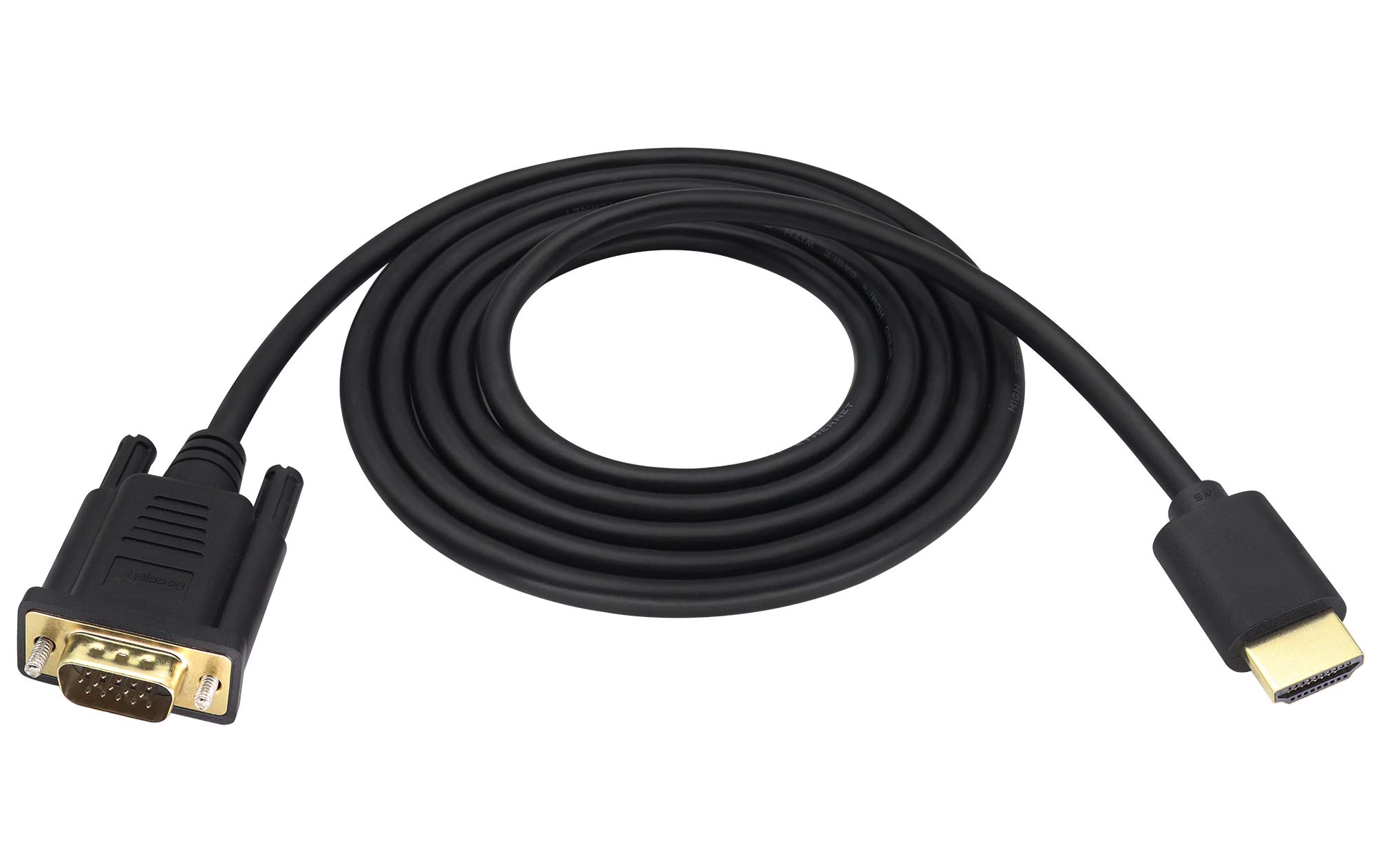 zdyCGTime gold-plated interface HDMI male to VGA male adapter,full hd 1080P hdmi vga audio and video converter cable,Compatible with Computer,Desktop,Laptop,PC,Monitor,Projector,HDTV.(1.8M/1Pack)