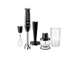 Braun Multiquick 5 Vario Hand Blender (SS Blending Shaft+1.5C Chopper+ Masher + Whisk+ Beaker), MQ5027, Black