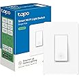 TP-Link Tapo Smart Light Switch, Single Pole, Neutral Wire Required, 2.4GHz Wi-Fi Light Switch Compatible with Alexa and Google Home, UL Certified, No Hub Required, White (Tapo S500)