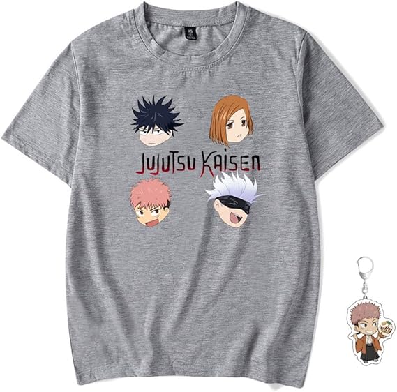 Amazon 呪術廻戦 Tシャツ 子供 大人 春夏 アニメ プリント 半袖 かっこいい かわいい 大人服 子供服 柔らかい イベント 衣装 誕生日 プレゼント 呪術廻戦 グッズ 五条悟 伏黒恵 虎杖悠仁 パンダ キーホルダー付き Tシャツ カットソー 通販
