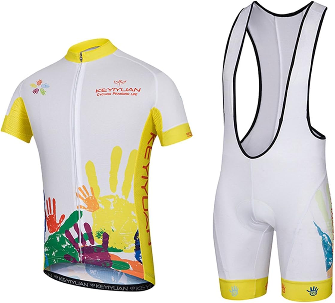Uriah Men's Bicycle Jersey Bib Shorts Sets Short Sleeve with Back Zippered Bag: Clothing