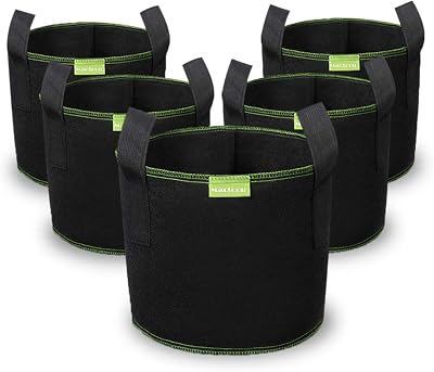 Mactoou 5 Gallon Grow Bags 5 Pack Nonwoven with Handles for Vegetables