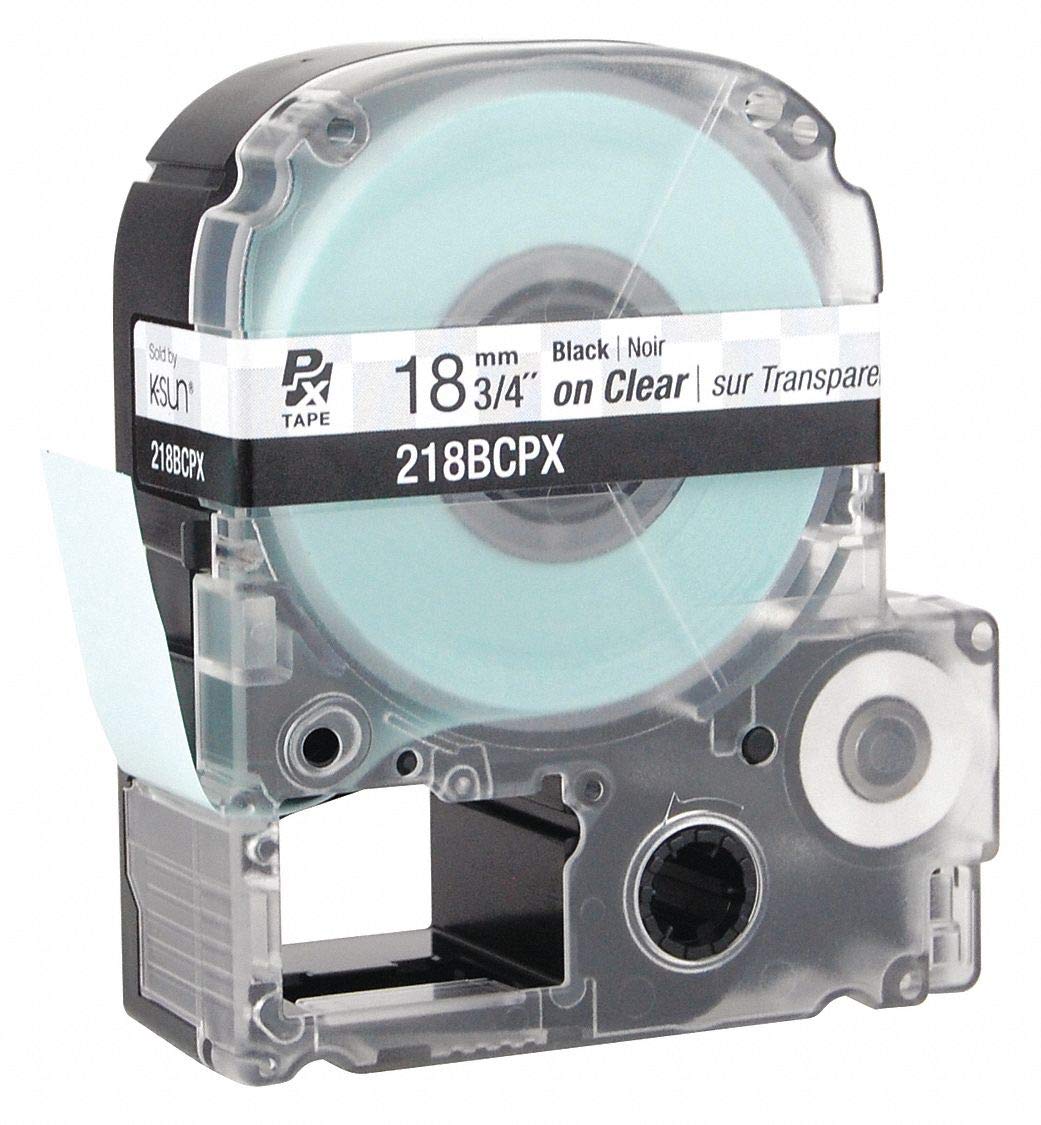 Cartridge Label, 3/4 in. W, Blk on Clear Industrial