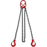 Pindex 5/16 Inch x 10 Ft 7000lbs 3.18 Tons G80 Chain Sling with Adjuster Hooks,Adjustable Length and Angle for Safe Towing