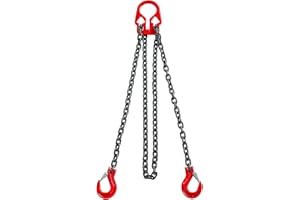 Pindex 5/16 Inch x 10 Ft 7000lbs 3.18 Tons G80 Chain Sling with Adjuster Hooks,Adjustable Length and Angle for Safe Towing