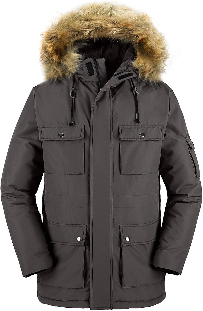 Wantdo Men's Winter Coat Fur Hooded Thicken Parka Puffer Jacket