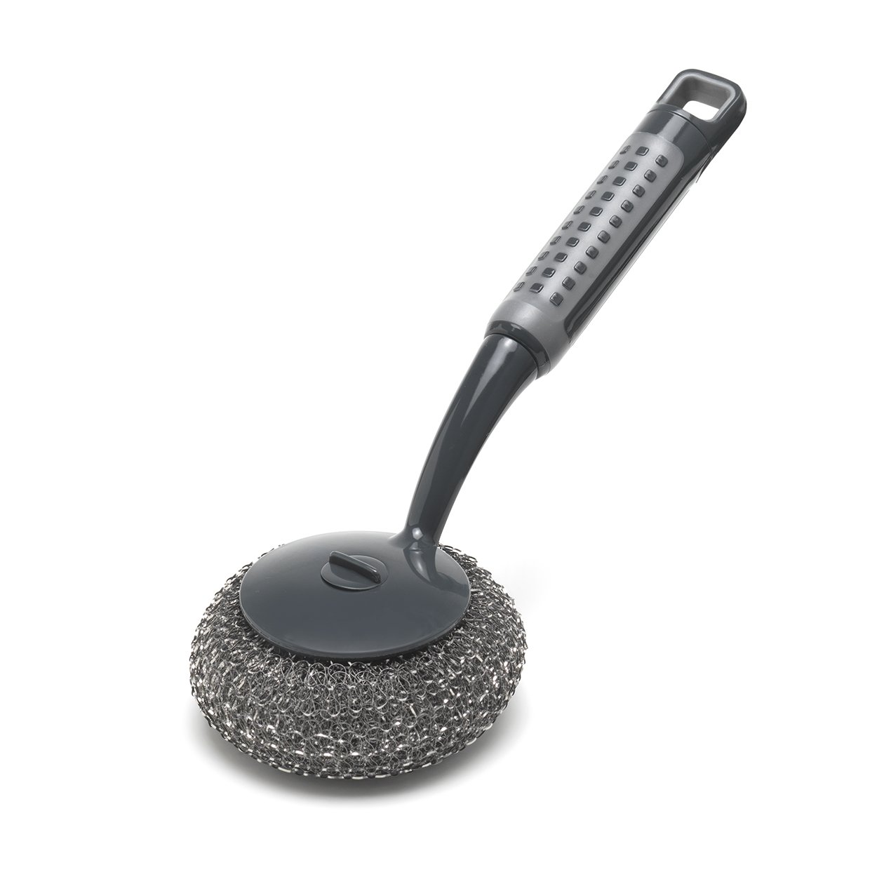 Addis ComfiGrip Long Handled Washing Up Scourer Scrub Brush, Metallic Graphite, 26 x 10 x 12 cm,517706