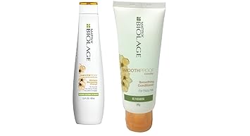 MATRIX By fbb Biolage Smooth Proof Shampoo for Frizzy Hair -400 ml and Smoothing Conditioner, 98 g - Pack of 2