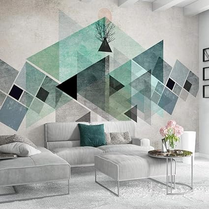 Triangolo geometrico retrò Foto personalizzata Pittura murale Arte astratta  Murale Camera dei bambini Camera da letto Soggiorno Decor Carta da parati  moderna200cmX140cm - M: Amazon.it: Fai da te