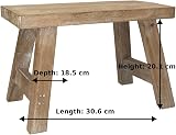 Gisela Graham Small Wooden Rustic Decorative Bench view 3