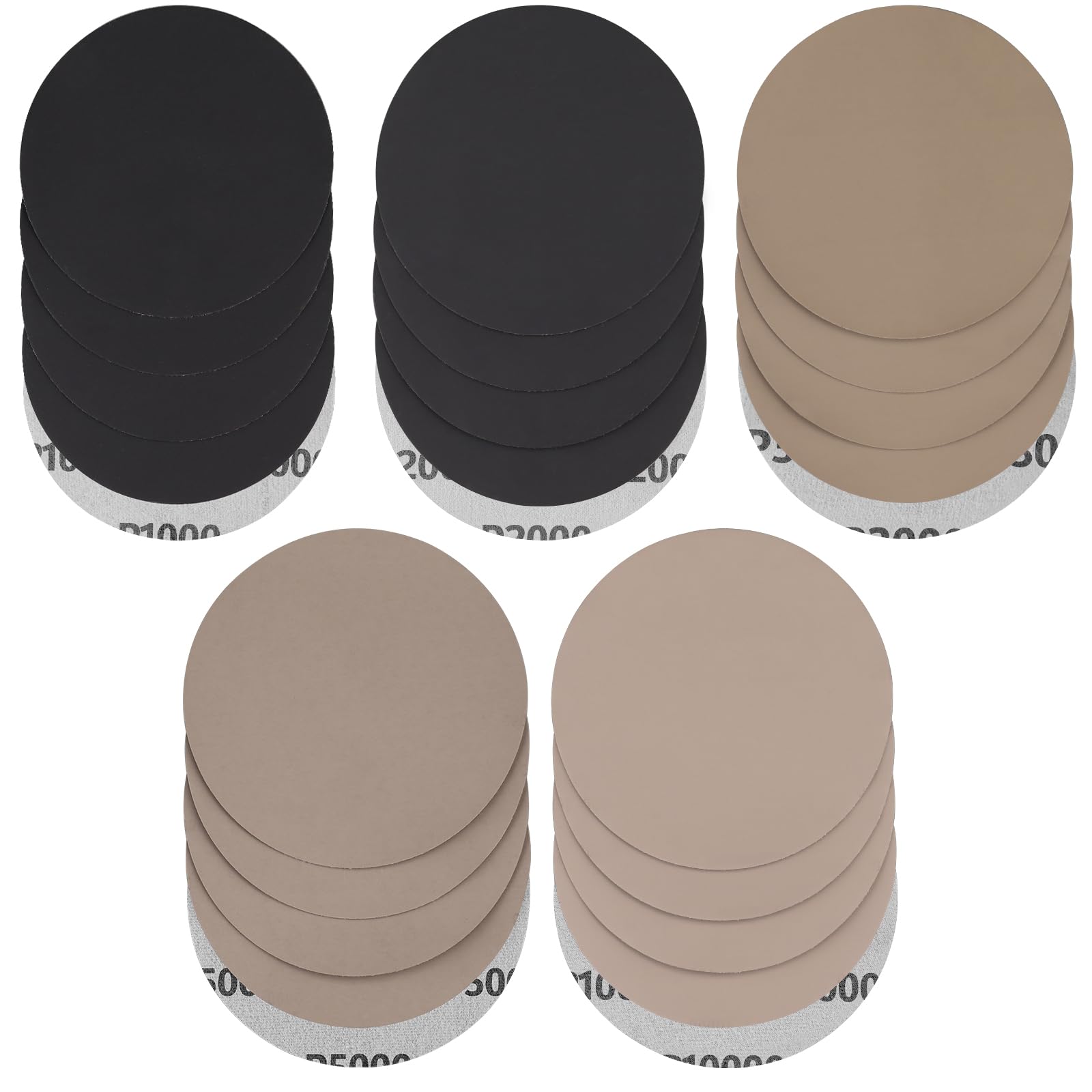 STEBRUAM 20pcs 150mm Sanding Discs Dry Wet Sandpaper Grit 1000/2000/3000/5000/10000 for or Random Orbital Sander