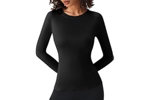 SPVISE Long Sleeve Compression Shirts for Women Quick Dry Breathable Workout Gym Tops Athletic Exercise Yoga Running T-Shirt